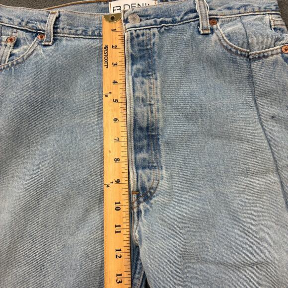 EB Denim Jeans Blue Unraveled Straight Leg Light Wash Destressed Women's Size 31 - Picture 5 of 14